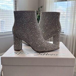 Betsey Johnson Women’s Cady Rhinestone Ankle Booties | Sz. 6.5 | NIB